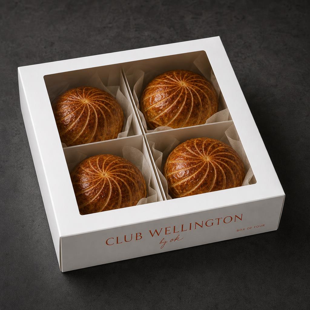 Club Wellington box of four pithivier Wellingtons